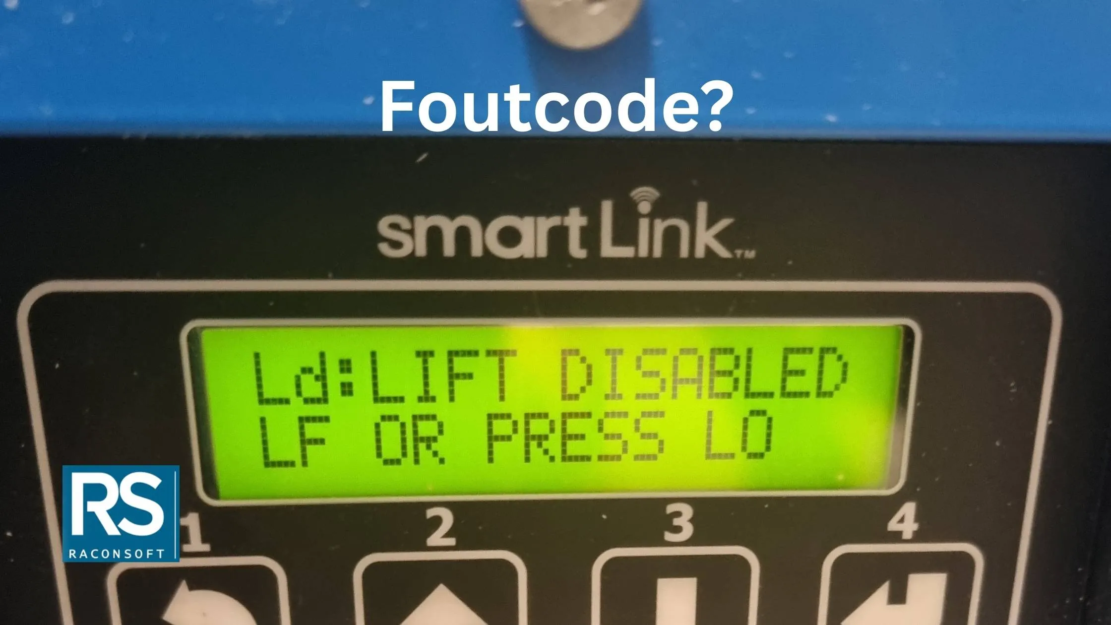 Foto van een onduidelijke foutcode op een machine display