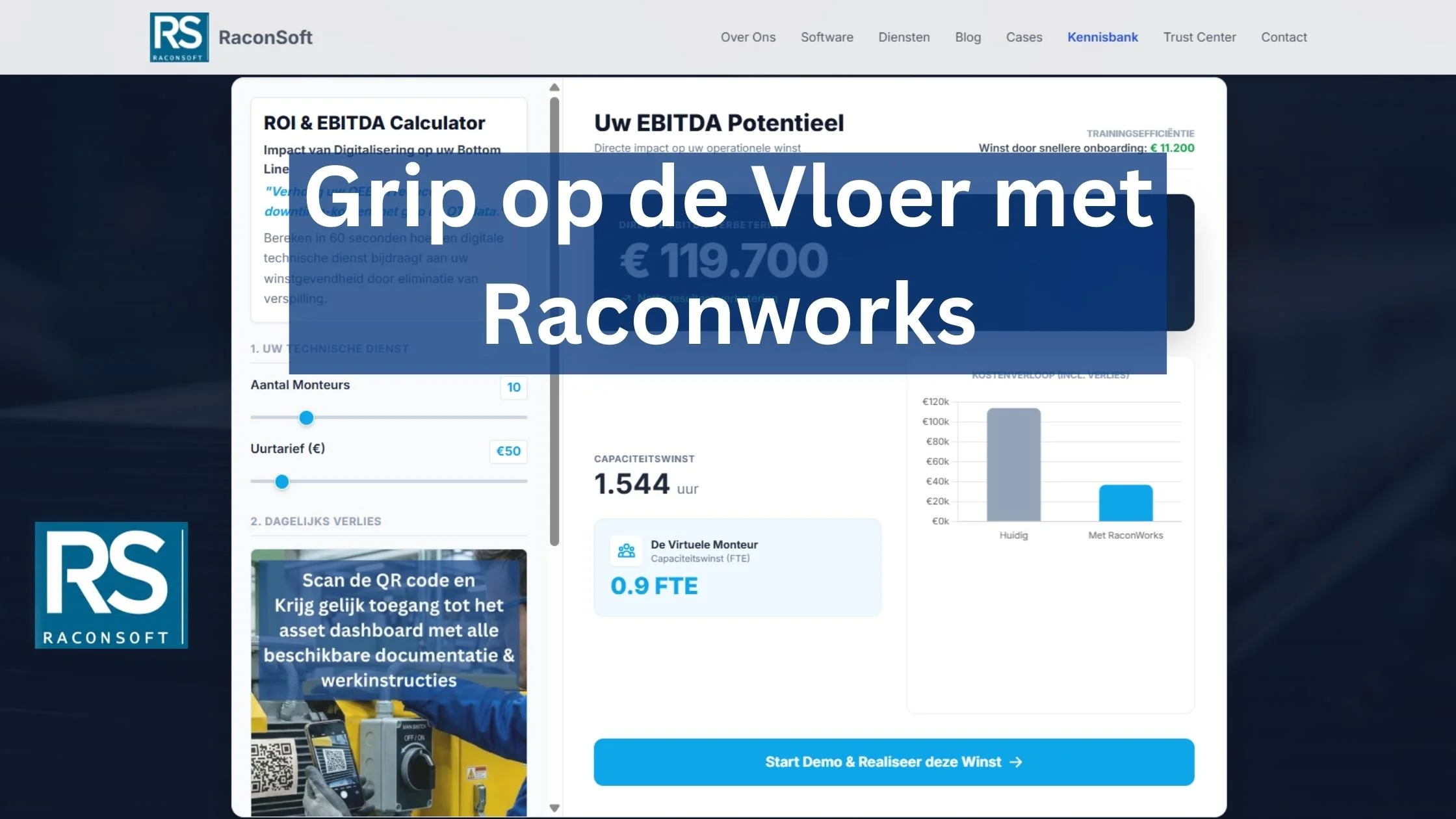 Monteur met tablet op de werkvloer